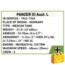 COBI 3090 – Panzer III Ausf. L – német közepes harckocsi építőjáték – 100% kompatibilis minden más kedvelt márkával COBI 3090 – Panzer III Ausf. L – német közepes harckocsi építőjáték – 100% kompatibilis minden más kedvelt márkával