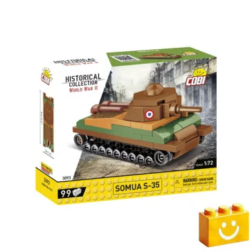   COBI 3093 – SOMUA S-35 – francia közepes harckocsi építőjáték – 100% kompatibilis minden más kedvelt márkával