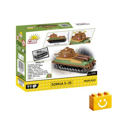   COBI 3093 – SOMUA S-35 – francia közepes harckocsi építőjáték – 100% kompatibilis minden más kedvelt márkával