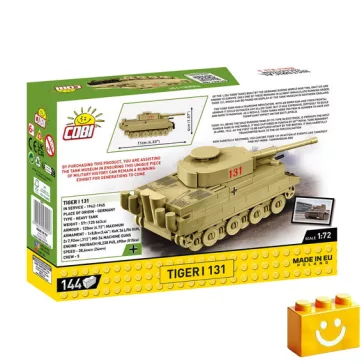   COBI 3095 – Tiger I 131 – német nehéz harckocsi építőjáték – 100% kompatibilis minden más kedvelt márkával