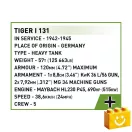 COBI 3095 – Tiger I 131 – német nehéz harckocsi építőjáték – 100% kompatibilis minden más kedvelt márkával