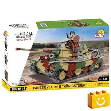   COBI 3113 – Panzer VI Ausf. B „Königstiger” – német nehéz harckocsi építőjáték – 100% kompatibilis minden más kedvelt márkával