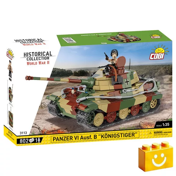 COBI 3113 – Panzer VI Ausf. B „Königstiger” – német nehéz harckocsi építőjáték – 100% kompatibilis minden más kedvelt márkával COBI 3113 – Panzer VI Ausf. B „Königstiger” – német nehéz harckocsi építőjáték – 100% kompatibilis minden más kedvelt márkával