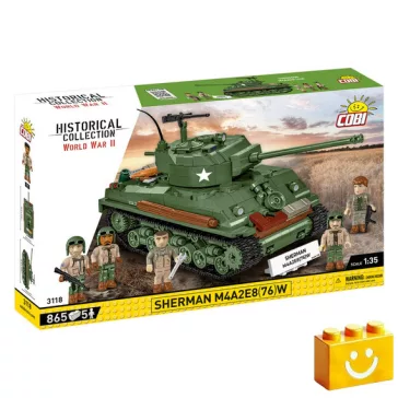   COBI 3118 – Sherman M4A2E8(76)W – amerikai közepes harckocsi építőjáték – 100% kompatibilis minden más kedvelt márkával