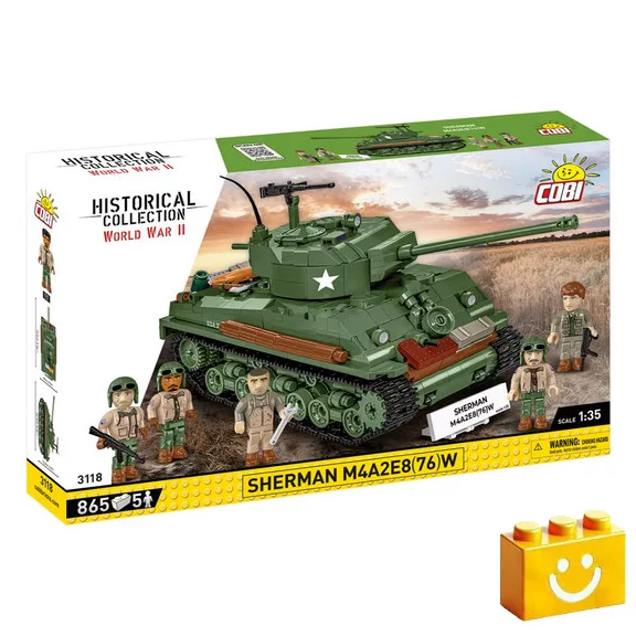 COBI 3118 – Sherman M4A2E8(76)W – amerikai közepes harckocsi építőjáték – 100% kompatibilis minden más kedvelt márkával COBI 3118 – Sherman M4A2E8(76)W – amerikai közepes harckocsi építőjáték – 100% kompatibilis minden más kedvelt márkával