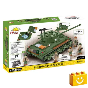   COBI 3118 – Sherman M4A2E8(76)W – amerikai közepes harckocsi építőjáték – 100% kompatibilis minden más kedvelt márkával