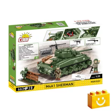   COBI 3126 - M4A1 Sherman - amerikai közepes harckocsi - 100% kompatibilis minden más kedvelt márkával