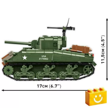   COBI 3126 - M4A1 Sherman - amerikai közepes harckocsi - 100% kompatibilis minden más kedvelt márkával