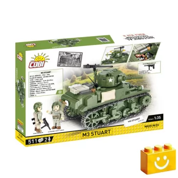  COBI 3129 – M3 Stuart – amerikai könnyű harckocsi építőjáték – 100% kompatibilis minden más kedvelt márkával