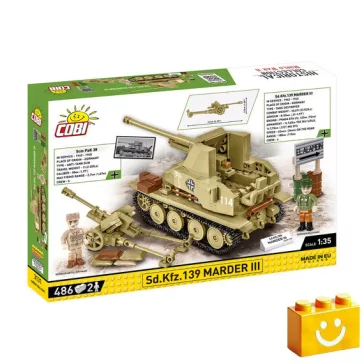   COBI 3131 – Sd.Kfz. 139 Marder III páncéltörő löveg építőjáték – 100% kompatibilis minden más kedvelt márkával