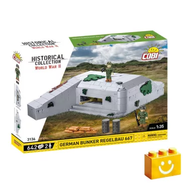   COBI 3136 - Regelbau 667 német bunker - második világháborús erődítmény - 100% kompatibilis minden más kedvelt márkával