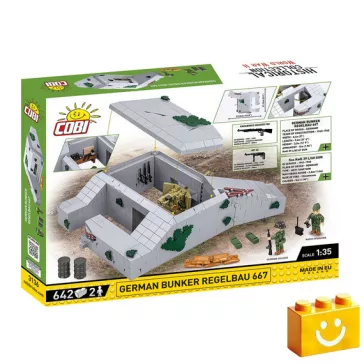  COBI 3136 - Regelbau 667 német bunker - második világháborús erődítmény - 100% kompatibilis minden más kedvelt márkával