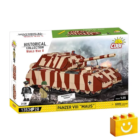COBI 3138 - Panzerkampfwagen VIII Maus - német szupernehéz harckocsi - 100% kompatibilis minden más kedvelt márkával COBI 3138 - Panzerkampfwagen VIII Maus - német szupernehéz harckocsi - 100% kompatibilis minden más kedvelt márkával