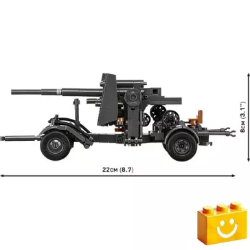   COBI 3140 - 8,8 cm Flak 18 löveg vontatókocsival - német légvédelmi ágyú készlet - 100% kompatibilis minden más kedvelt márkával