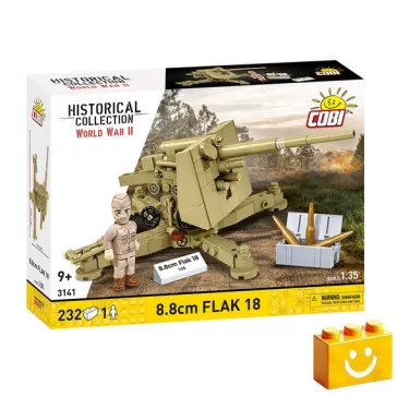   COBI 3141 - 8,8 cm Flak 18 (DAK) légvédelmi ágyú - Afrika Korps - 100% kompatibilis minden más kedvelt márkával
