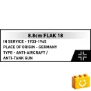 COBI 3141 - 8,8 cm Flak 18 (DAK) légvédelmi ágyú - Afrika Korps - 100% kompatibilis minden más kedvelt márkával COBI 3141 - 8,8 cm Flak 18 (DAK) légvédelmi ágyú - Afrika Korps - 100% kompatibilis minden más kedvelt márkával