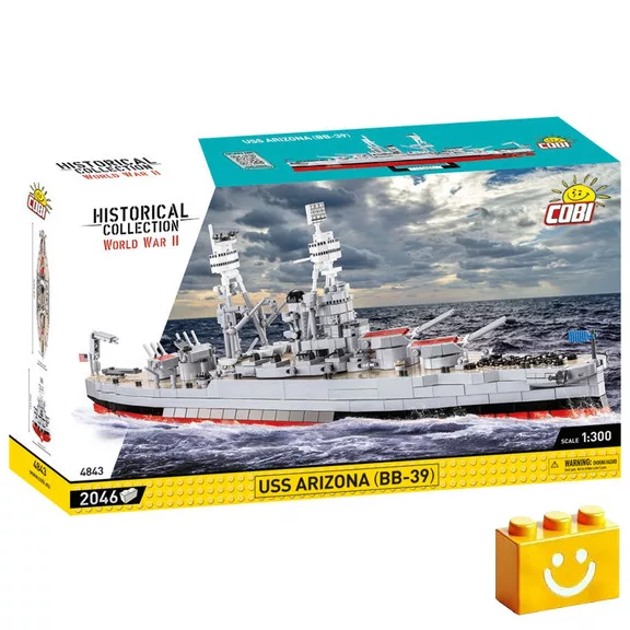COBI 4843 – USS Arizona (BB-39) – amerikai csatahajó építőjáték – 100% kompatibilis minden más kedvelt márkával COBI 4843 – USS Arizona (BB-39) – amerikai csatahajó építőjáték – 100% kompatibilis minden más kedvelt márkával