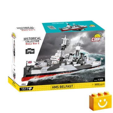   COBI 4844 – HMS Belfast – brit könnyűcirkáló építőjáték – 100% kompatibilis minden más kedvelt márkával