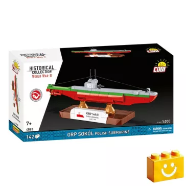   COBI 4863 - ORP Sokół U-class - lengyel tengeralattjáró modell - 100% kompatibilis minden más kedvelt márkával