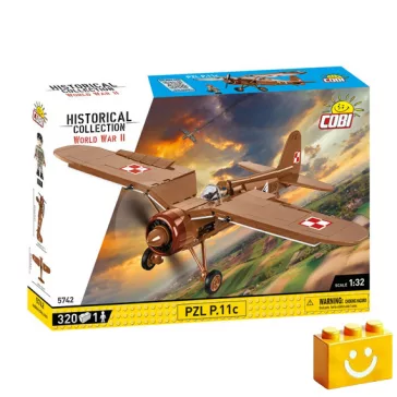   COBI 5742 – PZL P.11c – lengyel vadászrepülőgép építőjáték – 100% kompatibilis minden más kedvelt márkával