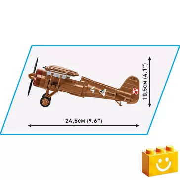   COBI 5742 – PZL P.11c – lengyel vadászrepülőgép építőjáték – 100% kompatibilis minden más kedvelt márkával