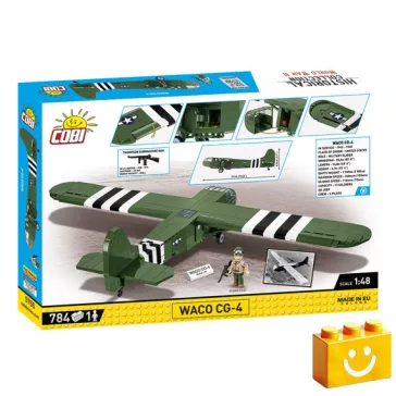   COBI 5755 – WACO CG-4 – amerikai katonai vitorlázó építőjáték – 100% kompatibilis minden más kedvelt márkával