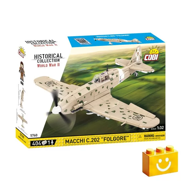 COBI 5760 – Macchi MC.202 Folgore – olasz vadászrepülőgép építőjáték – 100% kompatibilis minden más kedvelt márkával COBI 5760 – Macchi MC.202 Folgore – olasz vadászrepülőgép építőjáték – 100% kompatibilis minden más kedvelt márkával