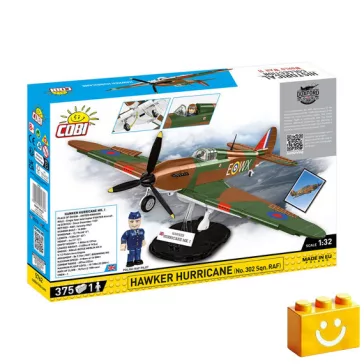   COBI 5762 – Hawker Hurricane (No. 302 Sqn. RAF) – brit vadászrepülőgép építőjáték – 100% kompatibilis minden más kedvelt márkával
