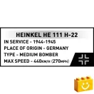 COBI 5771 - Heinkel He 111 H-22 V1 repülő bombával - 100% kompatibilis minden más kedvelt márkával