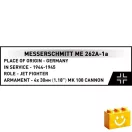 COBI 5776 - Messerschmitt Me 262-1A sugárhajtású vadászgép - 100% kompatibilis minden más kedvelt márkával