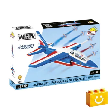   COBI 5841A – Alpha Jet – Patrouille de France – Francia bemutató repülőgép építőjáték – 100% kompatibilis minden más kedvelt márkával