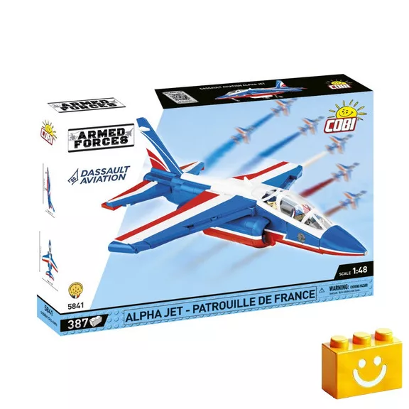 COBI 5841A – Alpha Jet – Patrouille de France – Francia bemutató repülőgép építőjáték – 100% kompatibilis minden más kedvelt márkával COBI 5841A – Alpha Jet – Patrouille de France – Francia bemutató repülőgép építőjáték – 100% kompatibilis minden más kedvelt márkával