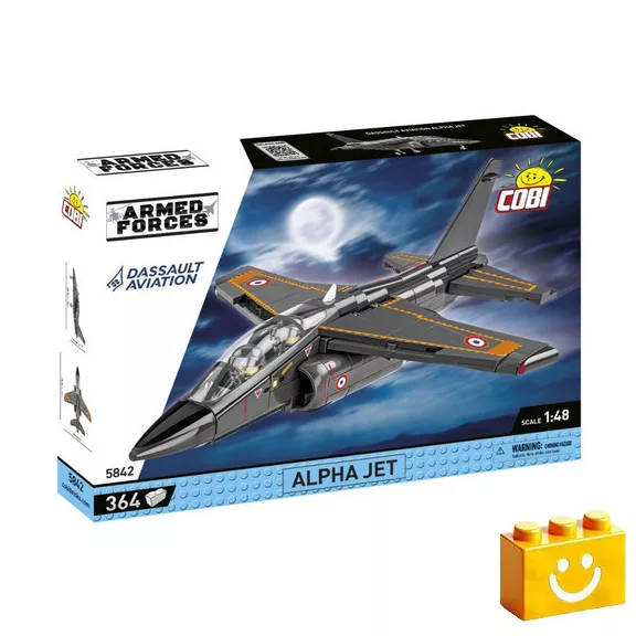 COBI 5842 – Alpha Jet – Francia kiképző repülőgép építőjáték – 100% kompatibilis minden más kedvelt márkával COBI 5842 – Alpha Jet – Francia kiképző repülőgép építőjáték – 100% kompatibilis minden más kedvelt márkával