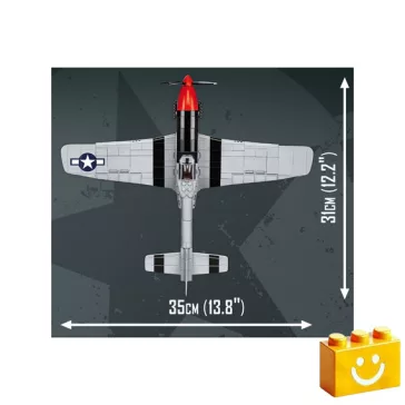   COBI 5846 - P-51D Mustang vadászrepülőgép építőjáték – 100% kompatibilis minden más kedvelt márkával