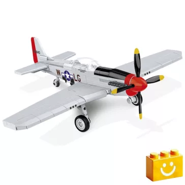   COBI 5847 - P-51D Mustang vadászrepülőgép építőjáték – 100% kompatibilis minden más kedvelt márkával