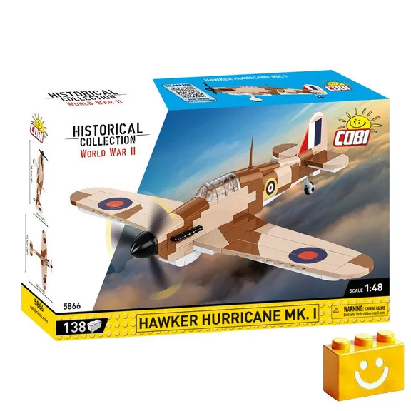 COBI 5866 - Hawker Hurricane Mk.I vadászgép építőjáték – 100% kompatibilis minden más kedvelt márkával COBI 5866 - Hawker Hurricane Mk.I vadászgép építőjáték – 100% kompatibilis minden más kedvelt márkával