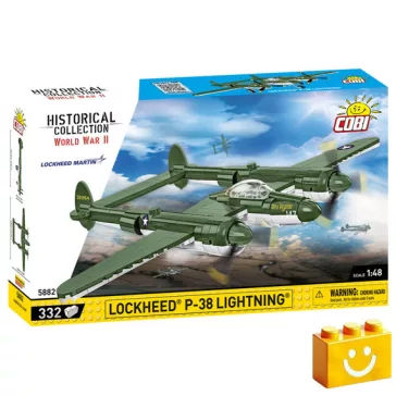   COBI 5882 - Lockheed P-38 Lightning vadászbombázó építőjáték – 100% kompatibilis minden más kedvelt márkával