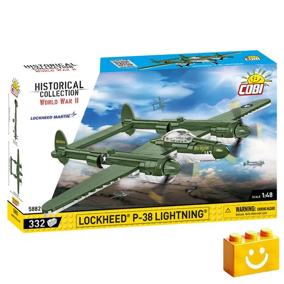 COBI 5882 - Lockheed P-38 Lightning vadászbombázó építőjáték – 100% kompatibilis minden más kedvelt márkával COBI 5882 - Lockheed P-38 Lightning vadászbombázó építőjáték – 100% kompatibilis minden más kedvelt márkával