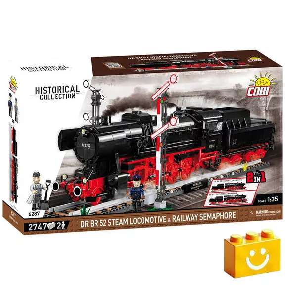 COBI 6287 - DR BR 52 gőzmozdony és vasúti szemafor építőjáték – 100% kompatibilis minden más kedvelt márkával COBI 6287 - DR BR 52 gőzmozdony és vasúti szemafor építőjáték – 100% kompatibilis minden más kedvelt márkával