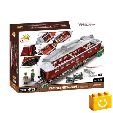   COBI 6289 - Compiègne Wagon 1940 vasúti kocsi építőjáték – 100% kompatibilis minden más kedvelt márkával