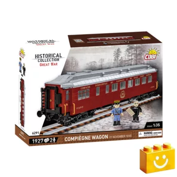   COBI 6291 - Compiègne Wagon 1918 vasúti kocsi építőjáték – 100% kompatibilis minden más kedvelt márkával