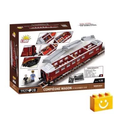   COBI 6291 - Compiègne Wagon 1918 vasúti kocsi építőjáték – 100% kompatibilis minden más kedvelt márkával