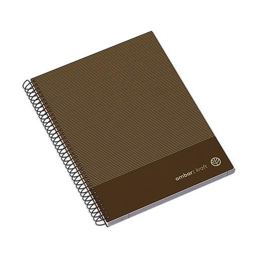 Spirálfüzet, A4, kockás, 100 lap, keményfedeles, AMBAR "Kraft", vegyes színek