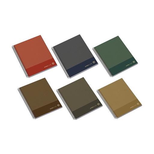 Spirálfüzet, A4, kockás, 100 lap, keményfedeles, AMBAR "Kraft", vegyes színek