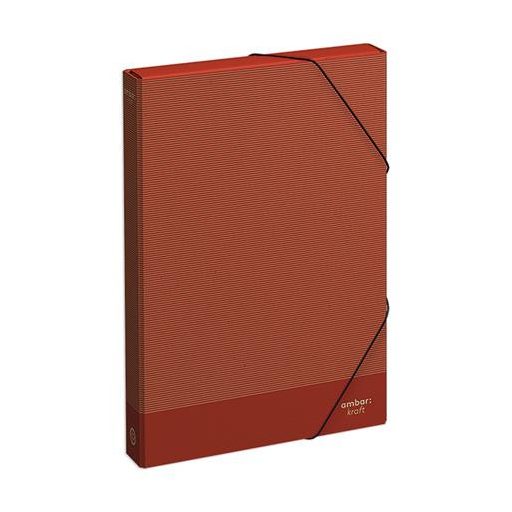 Füzetbox, 40 mm, karton, A4, AMBAR "Kraft", vegyes színek