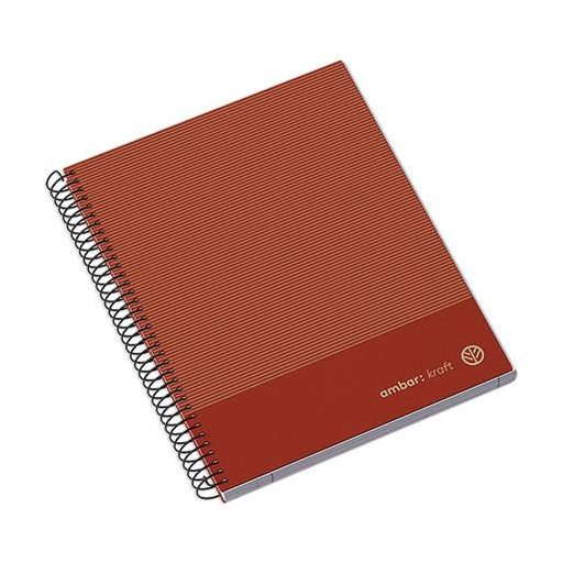 Spirálfüzet, A5, vonalas, 100 lap, keményfedeles, AMBAR "Kraft", vegyes színek