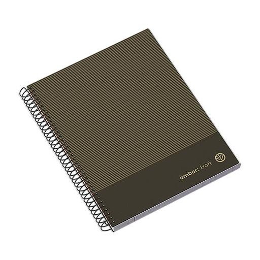 Spirálfüzet, A5, kockás, 100 lap, keményfedeles, AMBAR "Kraft", vegyes színek