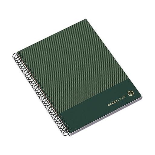 Spirálfüzet, A5, kockás, 100 lap, keményfedeles, AMBAR "Kraft", vegyes színek