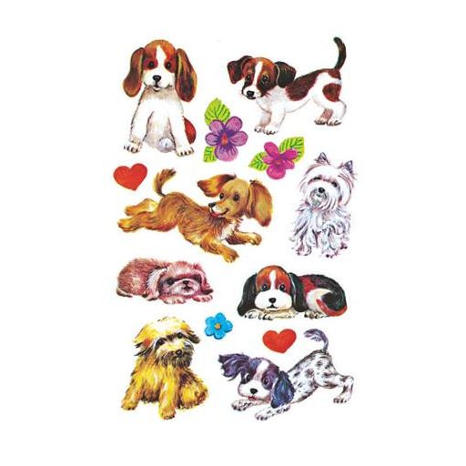 Matrica, papír, 3 ív, 76x120 mm, AVERY ZWECKFORM, "Z-Design No.4340", kiskutyusok