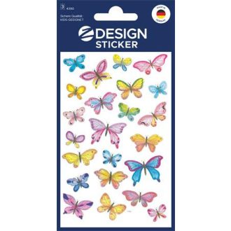   Matrica, papír, 3 ív, 76x120 mm, AVERY ZWECKFORM, "Z-Design No.4390", pillangók